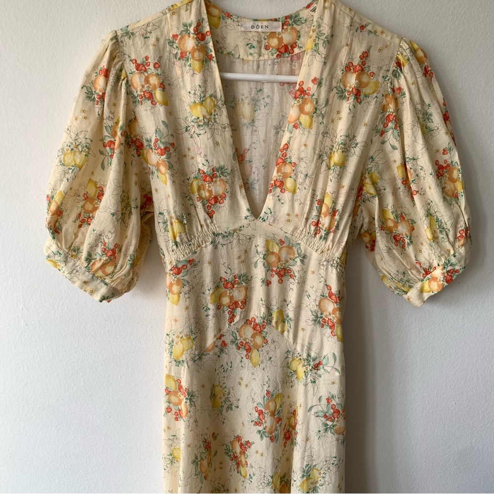 Doen Floral Maxi Dress in Cream and Pink - Picture 6 of 10